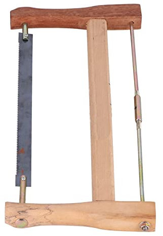 Fafeicy a Telaio, Utensile Taglio per Legno con a Mano in Legno di Teak, con Lama in Acciaio Al Manganese e Corda per in Acciaio Al Cromo Vanadio, per Falegname e