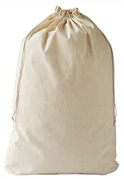 Wäschebeutel 2er Set - naturbelassene Baumwolle Oekotex zertifiziert, Aufbewahrungsbeutel, große Wäschesäcke mit Kordelzug Reise Wäschesammler, langlebig, nachhaltig (40x30 cm)