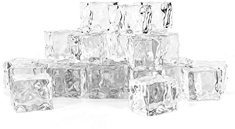 Pack of 50 Reusable Permanent Ice Cubes Clear Acrylic Ice Cube Decorative Ice Cube Mould