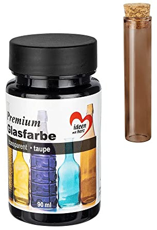 Ideen mit Herz Premium Glasfarbe | transparent | wasserfest | 90 ml (taupe)