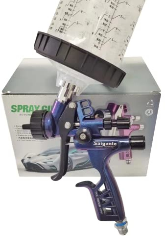 HVLP 6800B sprutpistol 1,3 mm utan tvätt kopp och adapter bilspayer målningsverktyg spray luftfärgspistol luftborste lågt tryck 260 l/min (blå)