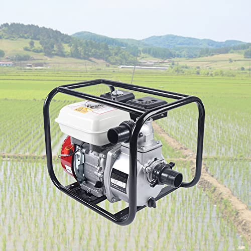 Benzin Wasserpumpe 2 Zoll 4 Takt Motor 210CC Wasserpumpe Benzin 6.5HP 4.8KW Benzinmotor Teichpumpe Pumpe Hochdruck Gartenbewässerung für Teich Garten oder Haus