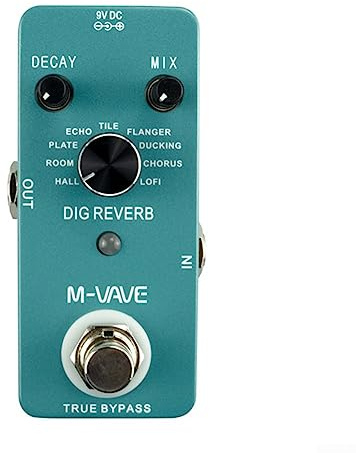 Gitarren Effektpedal, Profi M-VAVE DIG REVERB Digital Gitarre Effektpedal 9 Reverb Typen Blau