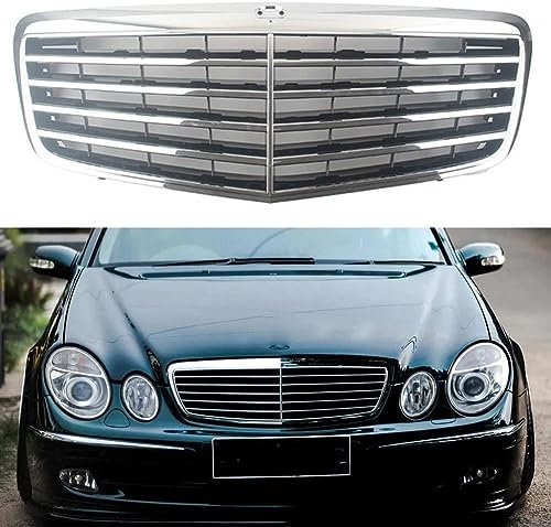 HOCAH Auto Front Kühlergrille für Mercedes-Benz E-Klasse W211 2003 2004 2005 2006 2007 2008 2009, Auto Frontgrill Dauerhaft Front Grill Renngrill Frontstoßstange Radiator Kühlergrille
