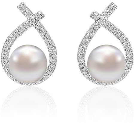 DELVA Orecchini con Perle d'Acqua Dolce Coltivate Goccia Argento Anallergici Regalo per Donna, Bianca