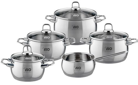 ELO Kochtopf-Set 5-teilig - Edelstahl - mit Deckel
