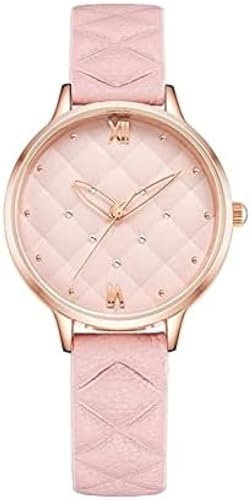 Volu Montre Décontractée Fine pour Femme - Montre Élégante - 33 Mm - Mode Minimaliste - Montre-Bracelet avec Bracelet en Cuir PU - Montre d'affaires Tendance,Rose,Hilarious123