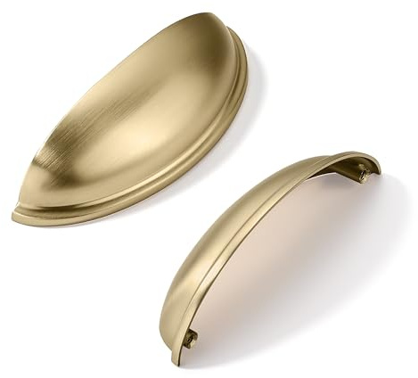 khtumeware 10 Pack 3 Drawer Pulls Champagne Bronze Cabinet Cup Pulls Kitchen Hardware Cabinet Handles Drawer Handles Knobs 3 inch Hole Center