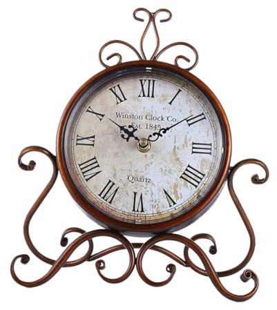 DECHOUS 1pieza Reloj De Mesa Retro Antiguo De Hierro para Decoración De Hogar Y Oficina Reloj De Escritorio Vintage Silencioso Y Elegante para Sala De Estar Y Dormitorio