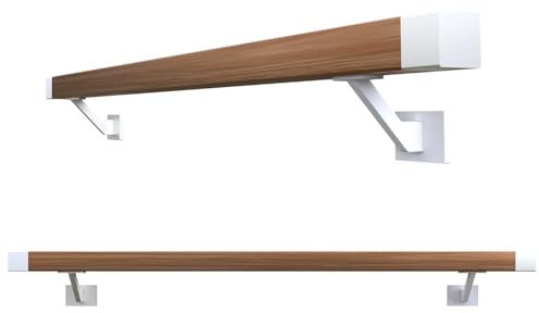 Sellon24® Holzhandlauf Handlauf 40x40 Eiche geölt (EICHE40x40/100cm/WPP55 Weiß/Endkappen)