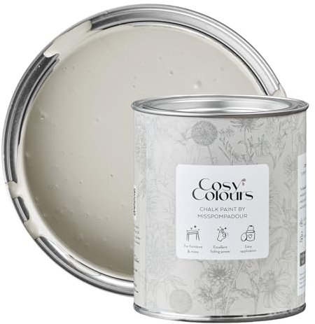 MissPompadour Kreidefarbe für Möbel beige 750ml, Soft Beige - Holzfarbe, Holzlack matt innen - Möbellack, Möbelfarbe ohne Schleifen - Kreidefarbe für Holz - CosyColours