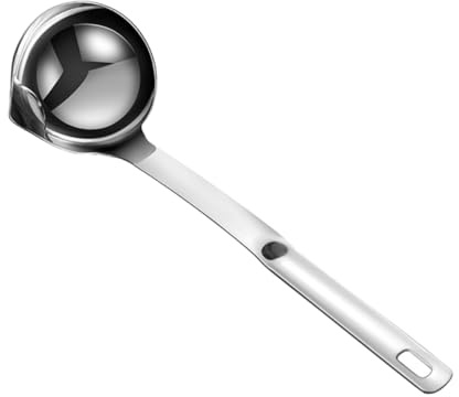 PRETYZOOM Cuchara Mango Largo para Filtro de Aceite de Acero Inoxidable 304 Colador de Aceite y Grasa para Cocina Adecuado para Olla Caliente y Cocina Diaria