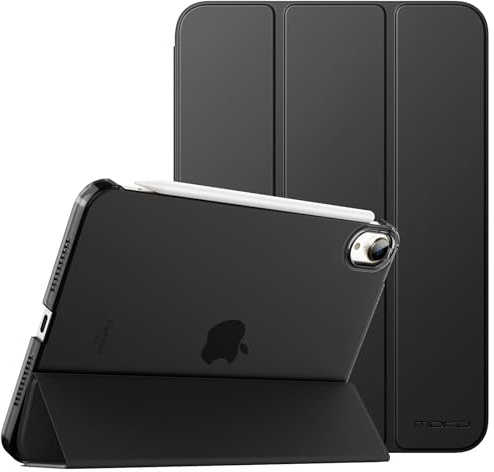 MoKo for iPad Mini 7 (A17 Pro) Generation Case 2024, iPad Mini 6 Case 2021, 8.3-inch Slim Lightweight Protective Hard Back PC Shell Stand Cover Support Touch ID, Auto Wake/Sleep, Black