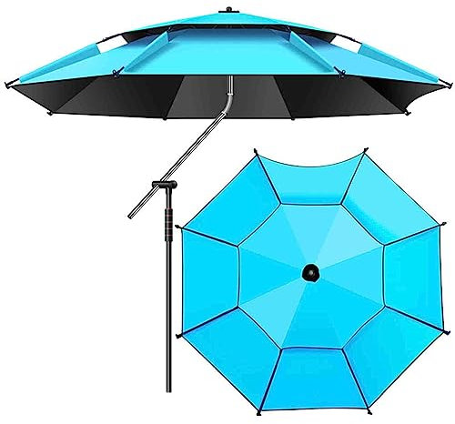 YXZYFPP 2,6 m Angelschirm für den Außenbereich, spezieller Angelschirm, Vinyl, verdickt, doppellagig, Sonnenschutz und regenfeste Edelstahlstange, für Camping, 6.6 ft