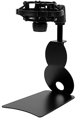 TOGEVAL Soporte de Micrófono Clip Resistente de Abs y Base de Hierro para Escritorio, Alta Estabilidad para Aplicaciones en Mesa y Uso Escolar,