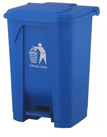Recycling Pedal Bin for Home, Kitchen, Bathroom and Outdoor Use - Indoor Dustbin with Foot Operation (Blue, 80L)