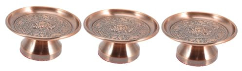 Cabilock 3 Stück Legierung Lotus Obstteller Buddhistischer Altar Liefert Goldenes Serviertablett Servierplatten Riser Buddhistischer Teller Buddhistischer Opferteller Tributtablett