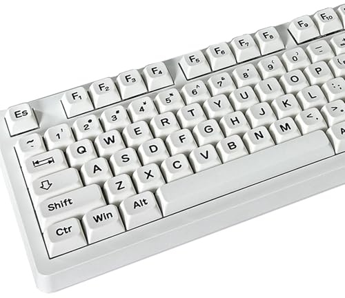 KOVNISE XDA Jelly Keycaps Set 113 Keys Custom Keyboard Keycaps White PBT Keycaps Set for 100%,75%, 65%, 60% Mechanical Keyboard Minimalist Keycaps