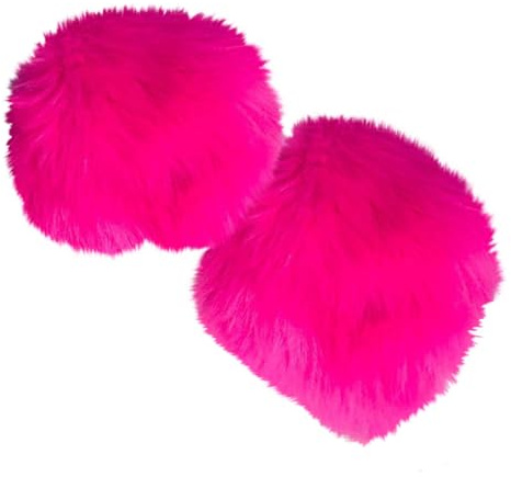 Damen Armstulpen Fell Stulpen Pulswärmer Pelz Kunstfell Armwärmer Manschetten Fellstulpen Faux Pelz Armstulpen Faux Fur Wrist Band Ring Cuffs Wärmer für Frauen Weiche Pelzmanschetten Pulswärmer