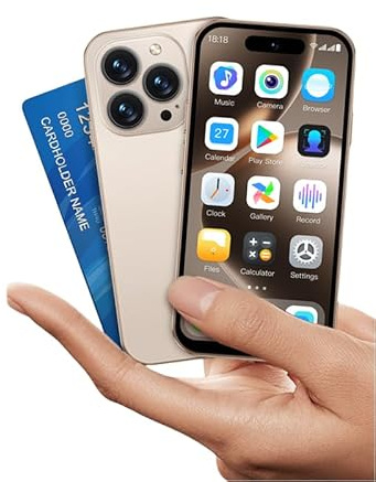 Truely Mini smartphone 3G, Android 10.0 Quad-Core 2GB RAM16GB ROM Dual SIM 4 telefono di backup (oro)