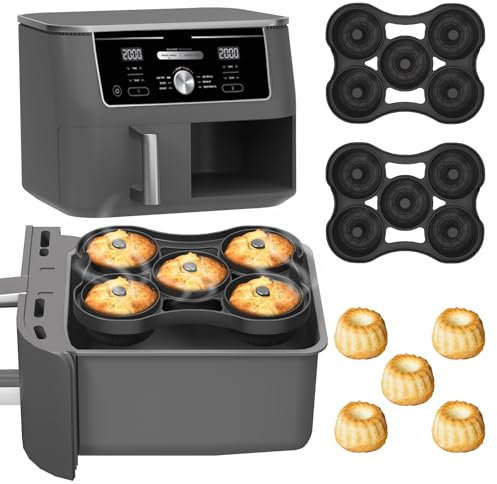Lot de 2 moules à kouglof en silicone compatibles avec Ninja AF400EU, AF451EU, AF500DE et SL400EU Accessoires de friteuse à air chaud réutilisables