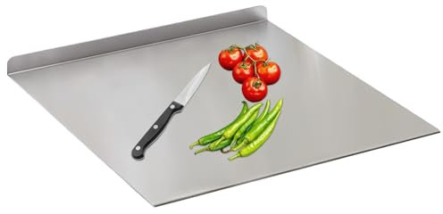 Stainless Steel Cutting Board, Kitchen Panel Home Rolling Panel Baking Kneading Chopping Board Thickened Fruit Cutting Heavy Duty Meat Cheese Vegetables Fruit Baking Pastries