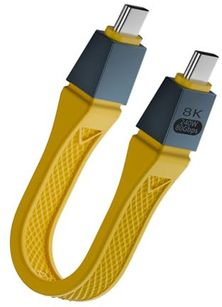 Tipo C da 240 W per Tipo C Cavo A Nastro Morbido USB per Trasferimento Dati Ricarica Rapida 80 Gbps 8K Output per Smartphone Laptop