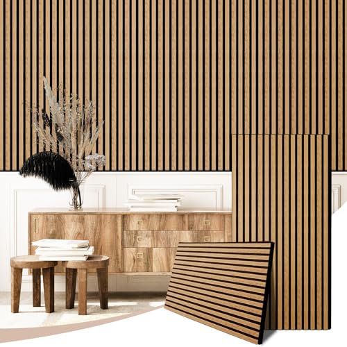 AKK-STAVE Lot de 2 panneaux acoustiques en bois - 120 x 60 cm - 1,44 m² - Panneaux acoustiques et panneaux muraux en bois - Pour isolation phonique - Panneaux 3D muraux - Revêtement mural intérieur