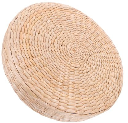 Luxshiny Cuscino da Meditazione Giapponese Intrecciato a Mano in Paglia di Tifa, 30cm, Traspirante e Stabile per Yoga e Zen