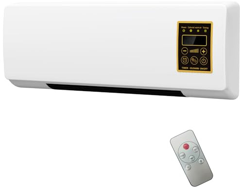 Riscaldatore Elettrico da parete e da tavolo da 1800 W – Display Digitale, Telecomando, timer Riscaldatore Ceramico Silenzioso per Camera da letto, Casa e ufficio
