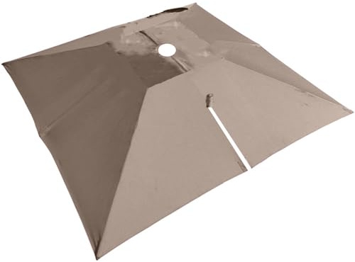 Telo di ricambio per ombrellone da piscina a sbalzo quadrato da 10x10 pi con 8 stecche, copertura superiore per ombrellone decentrato per patio, cortile, terrazza e giardino(Khaki 3m/10ft Single top)