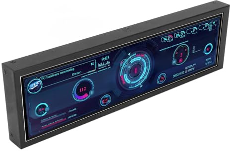 Yunseity Pantalla IPS de 8,8 Pulgadas, Monitor de Temperatura de CPU Externa 1920 * 480, Pantalla LCD de Alta resolució, Secundaria, con AidA64, para RPI,