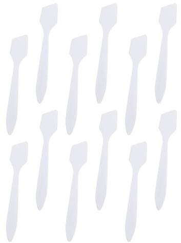 IWOWHERO Spatole per Trucco Piccole 200 Pezzi, Cucchiaio per Crema per gli Occhi in Plastica Sicura, Spatola per Lozione e Maschera Viso, Strumento Leggero per Cura della Pelle e Uso in