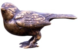 Generisch Bronze-Skulptur Spatz | Links schauend | klein | 8x3x4,5cm| Tierfigur aus Bronze | handgefertigt