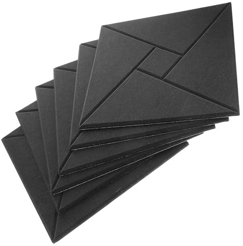 Zerodeko Acoustic Panels Noise Reduction 6pcs Soundproofing for Self-adhesive High-density Polyester Fiber Sound Absorbing Panels Walls and Doors for Bedrooms and Home Theaters
