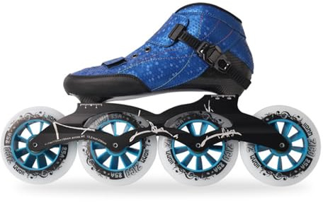 zenggp Speed Inline Skates, Professionelle Carbon Outdoor Rollschuhe Für Damen Und Herren, Mit 110 Mm Rollen, Rollschuhe Für Männer Frauen Erwachsene, Für Park, Straße, Slalom(41,4-Wheel Blue)