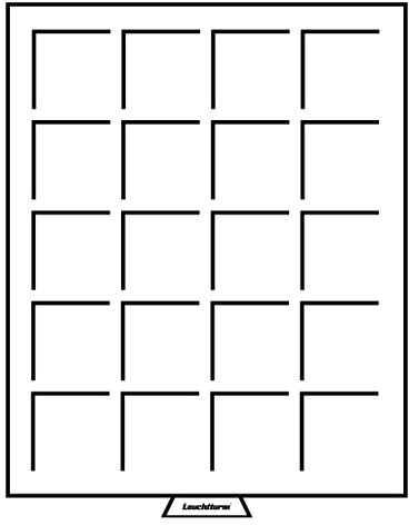 Leuchtturm 306945 MB Münzbox 48 x 48 mm - Eckige Fächer für große Münzen und Medaillen - Rauchfarben