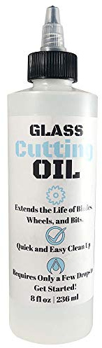 Premium Glass Cutting Oil (8 oz) Specially Formulated for Use with Any Glass Cutter Tool - Glass Cutter Oil for Glass Drill Bit, Mirror Cutting Tool, Tile Cutter & Glass Cutting Tools