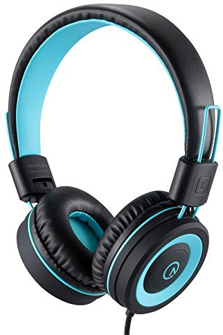 noot products Kids Headphones K11 Foldable Stereo Tangle-Free 5ft Long Cord 3.5mm Jack Plug in Wired On-Ear Headset for iPad/Amazon Kindle,Fire/Boys/Girls/School/Laptop/Travel/Plane/Tablet (Black)