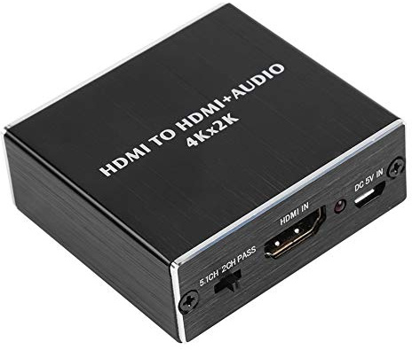 HDMI zu HDMI Audio Konverter, HDMI zu 3.5mm Audio Adapter, 4K HDMI Audio Extractor, HDMI zu HDMI + SPDIF + 3.5mm Audio Ausgang