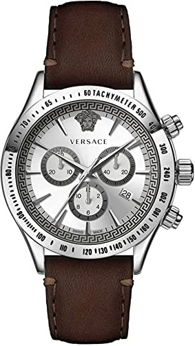 Versace Herrkronograf klocka i läder med kvarts - VEV700119