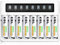 EBL LCD Chargeur de Piles Rechargeables Rapide- avec 8PCS AA 2800mAh Piles Rechargeables, Charge Rapide 5V/2A, avec Fonction de Décharge