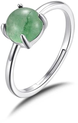 Philip Jones Green Aventurine Adjustable Ring