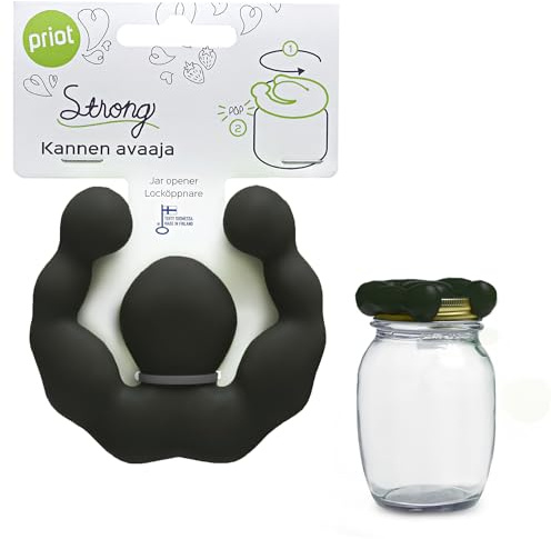 Priot Strong Glasöffner - Jar Opener, Twist Gripper für schwache Hände, Kinder, Senioren, Menschen mit Arthritis, Küchenhilfe, um leicht zu greifen und Deckel offen zu grapieren - Grau