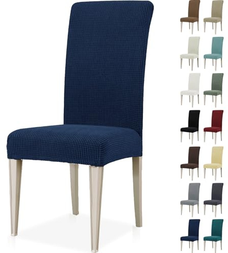 Ystyle Stretch Stuhlhussen 6er Set, Stuhlbezug Elastisch Abnehmbarer Waschbarer, Universal Hussen Für Stühle, Stuhlbezüge Chair Cover Für Hotel Bankett Küche Restaurant Hochzeit Party, Blau