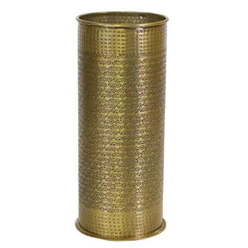 Casa Moro Orientalischer Regenschirmständer LAS Palmas 21x50 cm Antik Gold Look rund Aluminium mit Hammerschlag einzigartiger Metall-Schirmständer Schirmhalter RSH200
