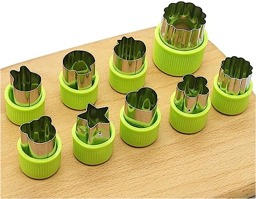 Edelstahl Obst Gemüse Ausstechformen, 9er Pack Kinder Gemüseschneider Keks Plätzchen Cutter für Kuchen Sushi