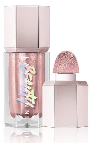 Iluminador Líquido en Crema Con Purpurina - Maquillaje de Alto Brillo Para Mejillas, Rostro y Cuerpo - Hidratante (#01 Cuarzo Rosa)