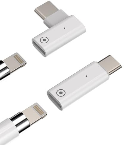USB C Male to Lightning Female Adapter(2pack)Pencil 1st Generation Charger Accessories Type C Dongle Pen Ipencil Charging Converter Accessory for Ipad Pro Air 4 Thunderbolt Connector Replacement