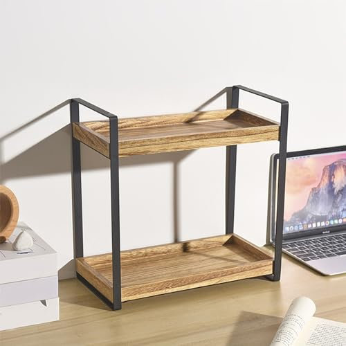 Organizzatore Spezie in Legno,Portaspezie di Inserto per Scaffalea a 2 Ripiani,Organizzatore da Scrivania e Muro Moderno modulare,Scaffale per cucina, bagno, cosmetici, ufficio,Soggiorno
